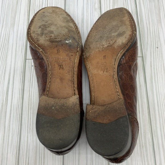 Cole Haan Genuine Caiman Crocodile Brown Loafer Slip‎ On Shoes 7.5 N main image 9